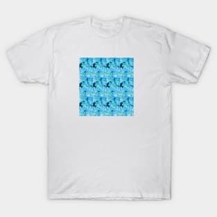 Blue floral wall art T-Shirt